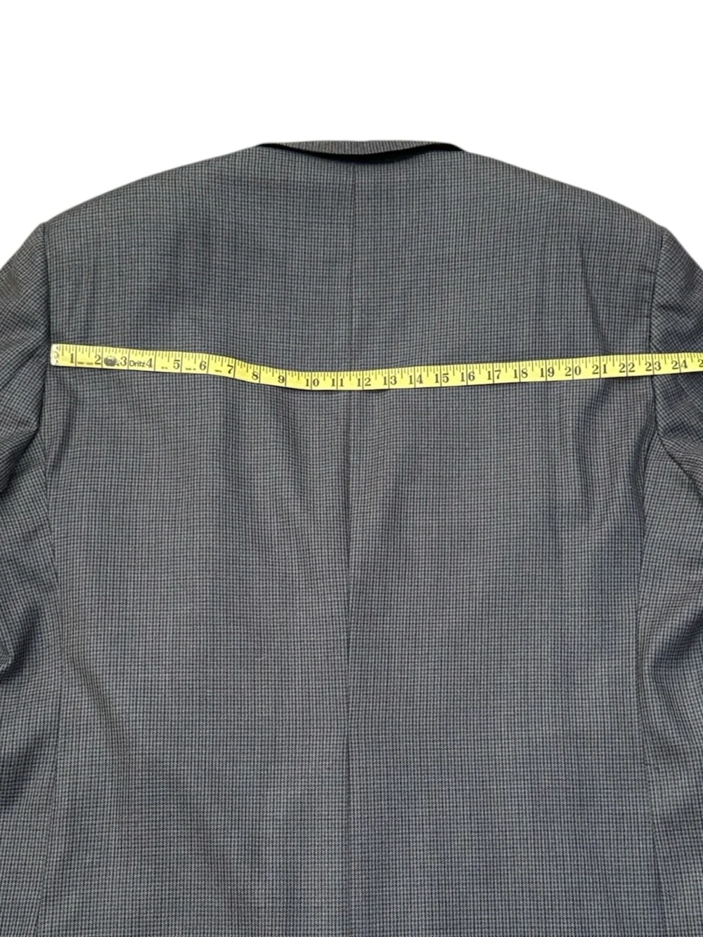 Lauren Ralph Lauren 56R Grey Blue Silk Wool Houndstooth Sport Coat Blazer Mexico
